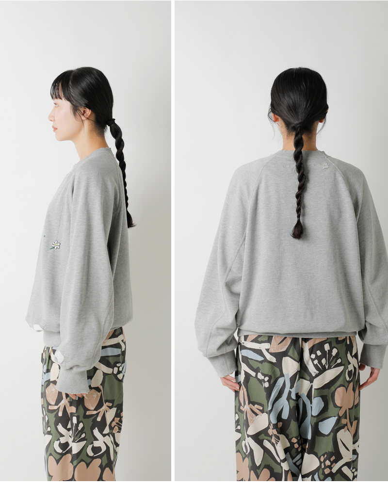 my beautiful landlet(マイ ビューティフル ランドレット)ロゴ刺繍ラグランプルオーバーmbl-wd-tp