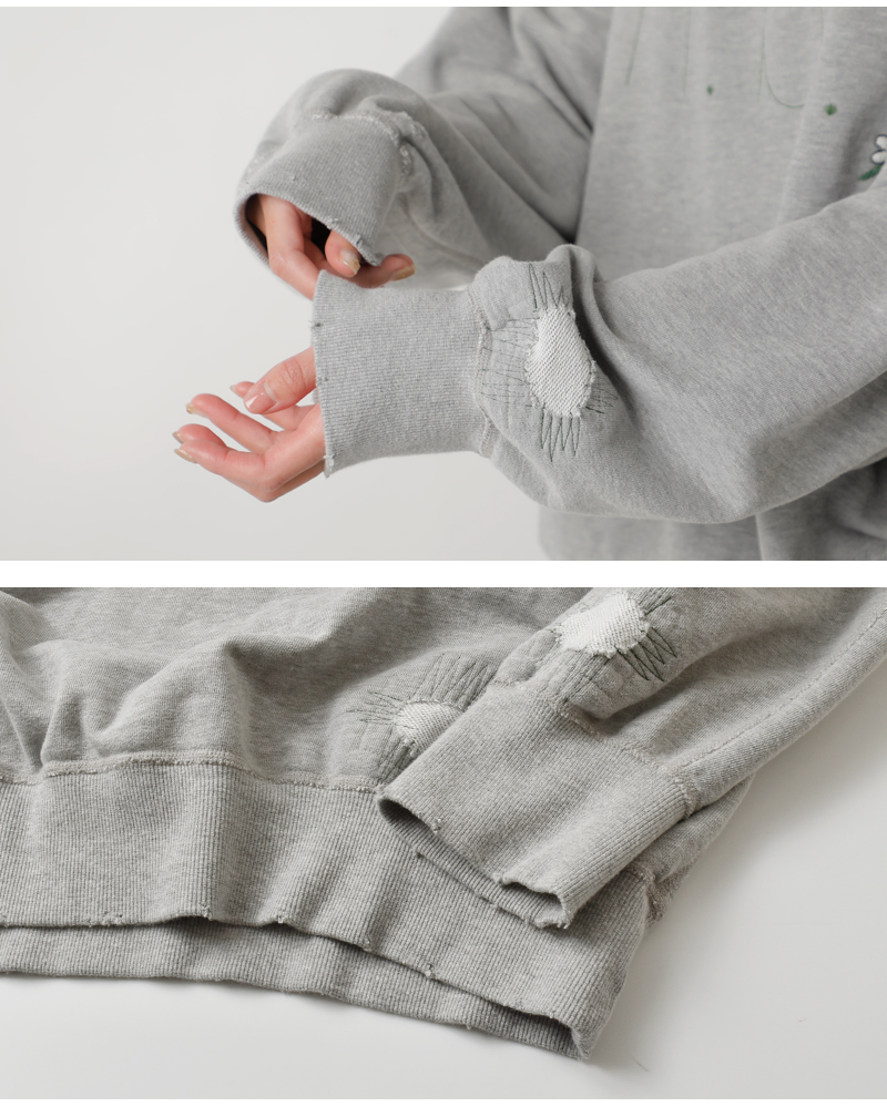 my beautiful landlet(マイ ビューティフル ランドレット)ロゴ刺繍ラグランプルオーバーmbl-wd-tp