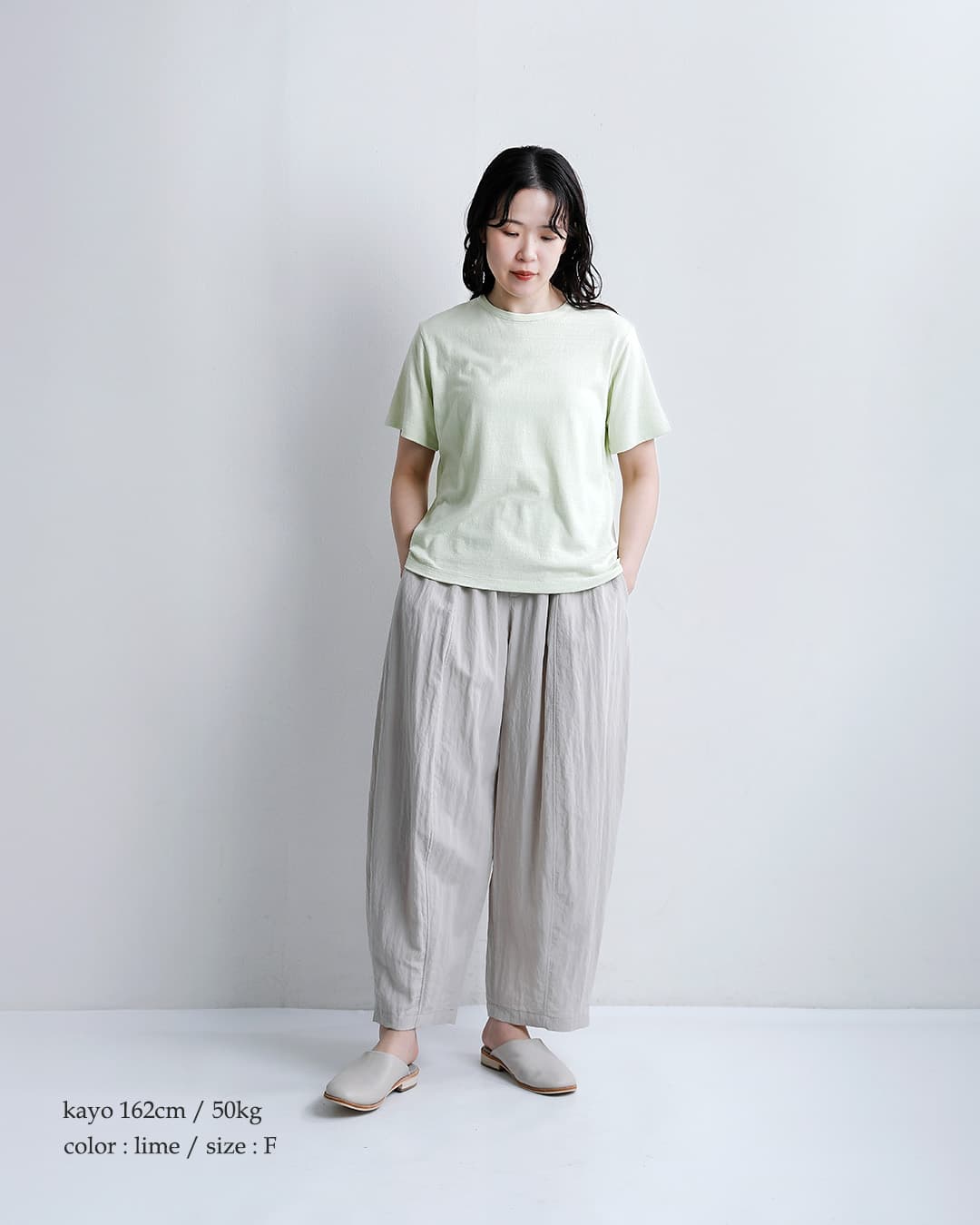 me.ウォッシャブル シルク ベーシック Tシャツ me-25411