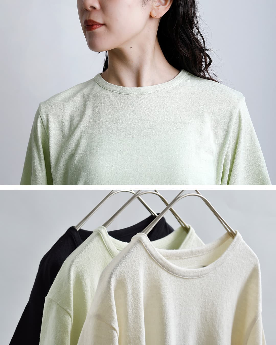 me.ウォッシャブル シルク ベーシック Tシャツ me-25411