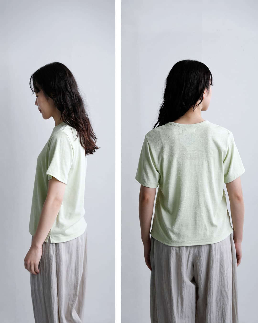 me.ウォッシャブル シルク ベーシック Tシャツ me-25411