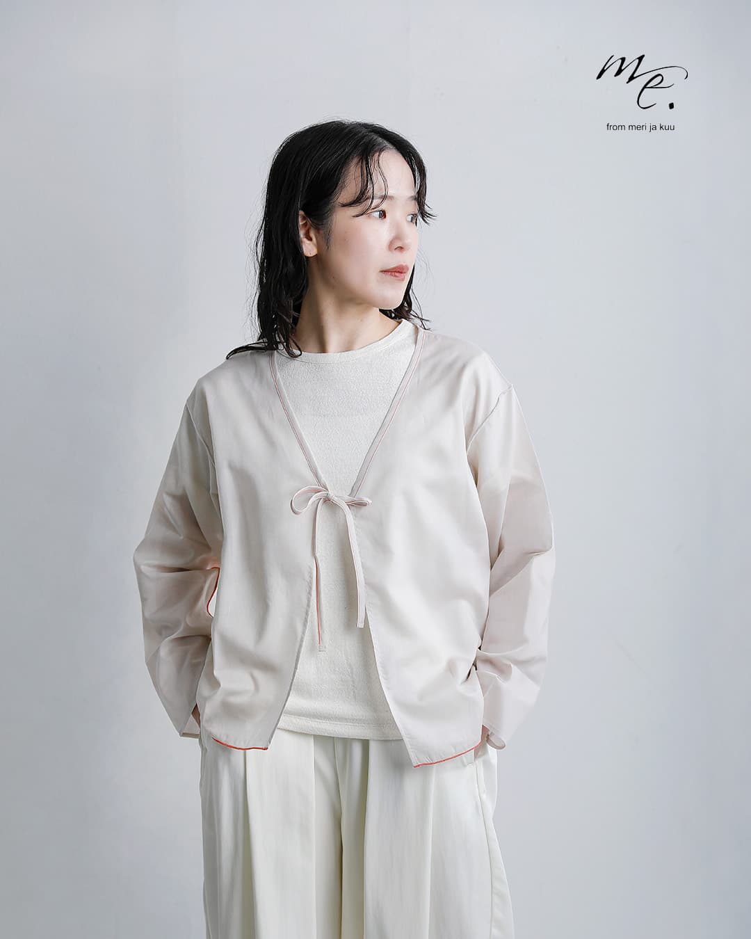 me.ヴェールコットン シアー カーディガン me-26106