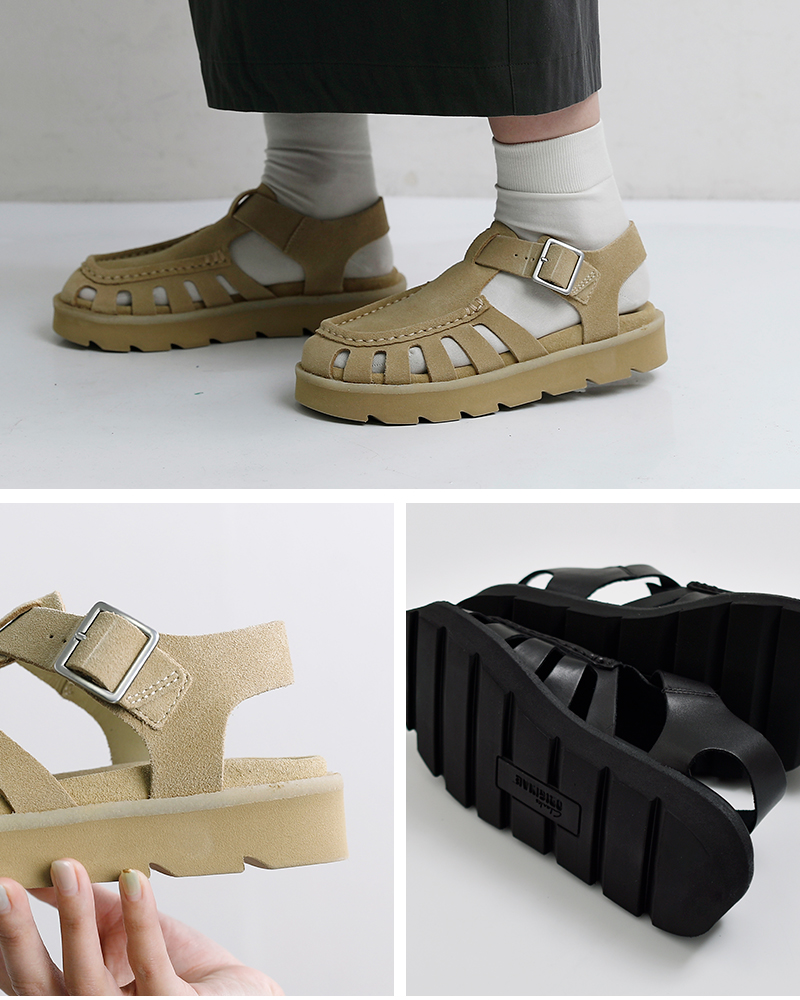 clarks(クラークス)レザー グルカサンダル meare-buckle