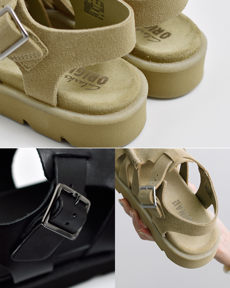 clarks(クラークス)レザー グルカサンダル meare-buckle