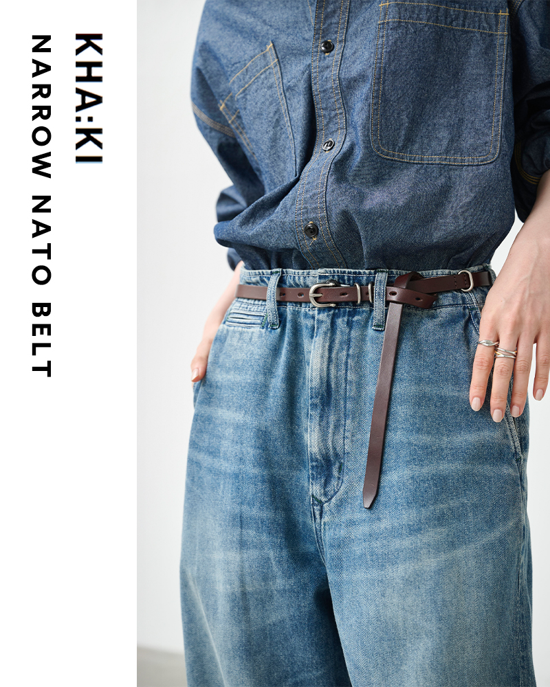 kha:ki(カーキ)カウレザーナローベルト“NARROWNATOBELT”mil26hac3030