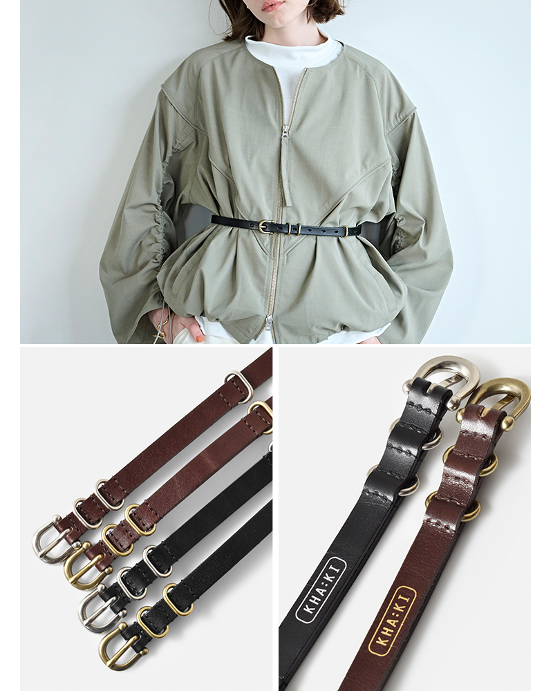 kha:ki(カーキ)カウレザーナローベルト“NARROWNATOBELT”mil26hac3030