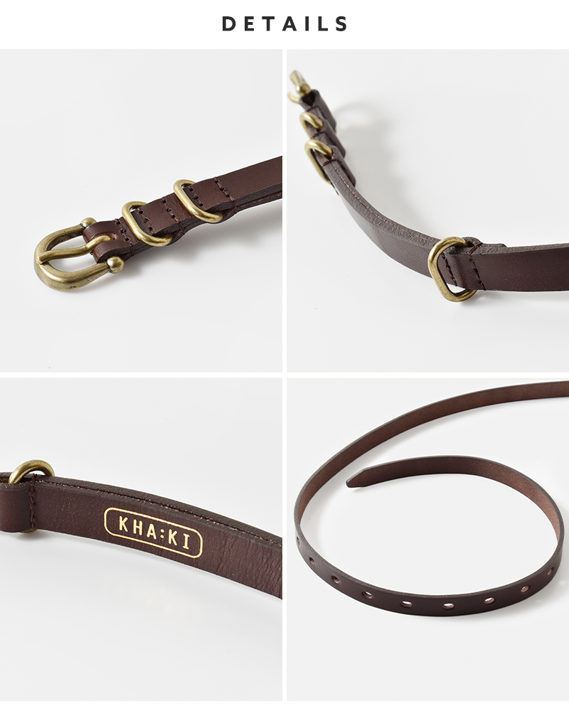 kha:ki(カーキ)カウレザーナローベルト“NARROWNATOBELT”mil26hac3030