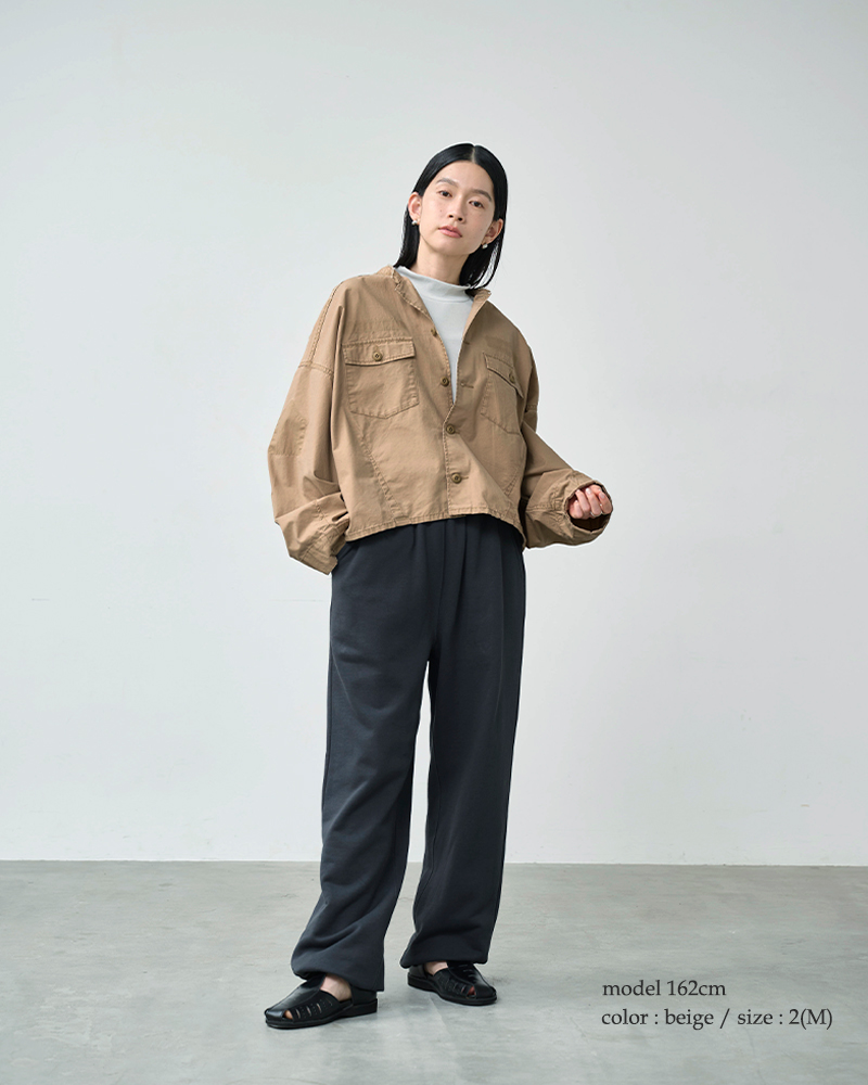 kha:ki(カーキ)ウォッシュドコットンツイルボリュームスリーブシャツ“BARRELSLEEVEFATIGUESHIRTS”mil26hbl3152