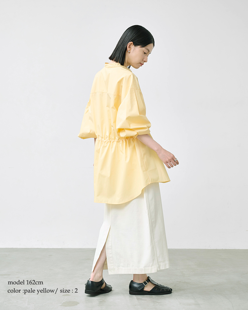 kha:ki(カーキ)フライフロントバンドカラーボリュームスリーブシャツ“FLY-FRONTVOLUMESHIRTS”mil26hbl3154