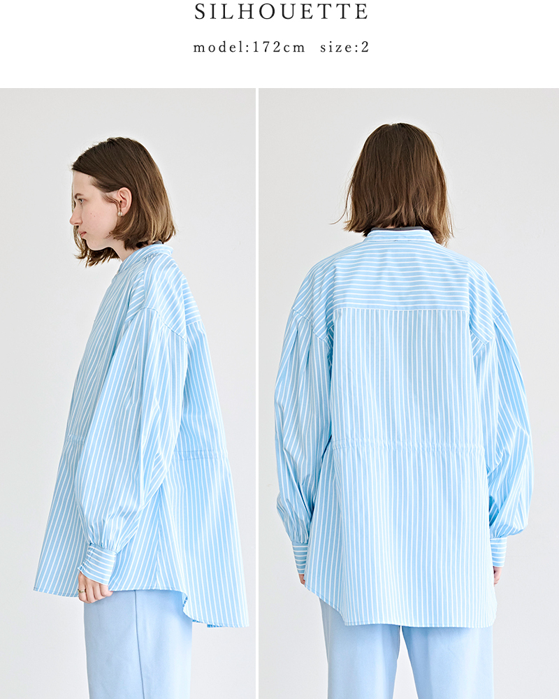 kha:ki(カーキ)フライフロントバンドカラーボリュームスリーブシャツ“FLY-FRONTVOLUMESHIRTS”mil26hbl3154