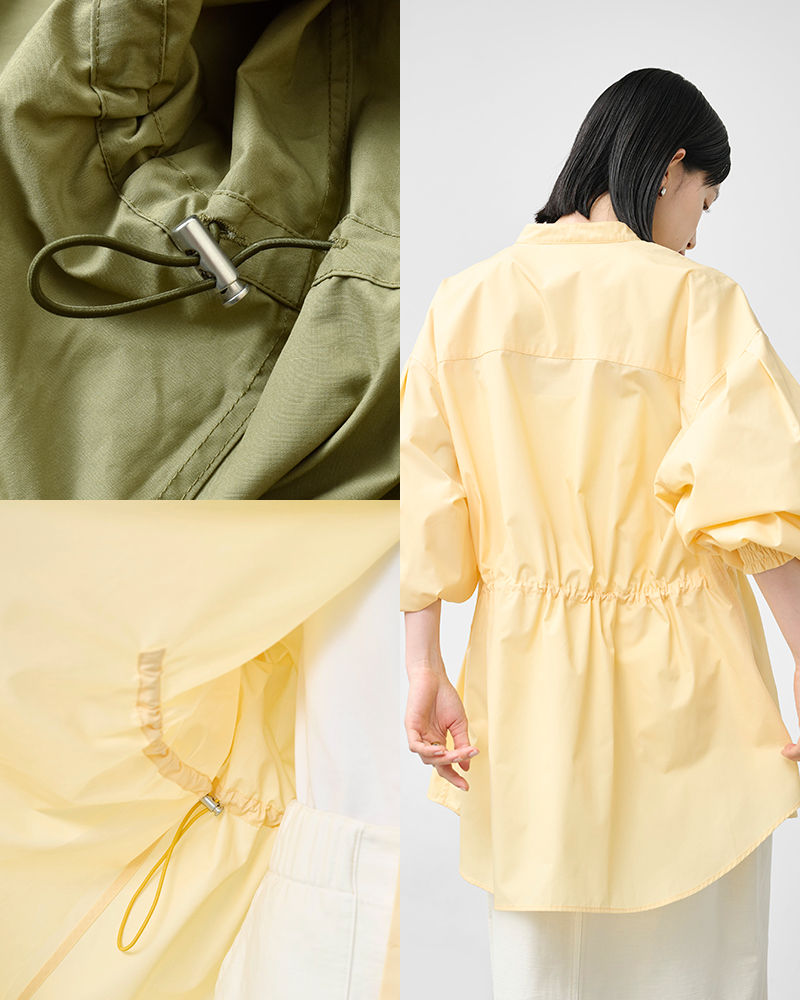 kha:ki(カーキ)フライフロントバンドカラーボリュームスリーブシャツ“FLY-FRONTVOLUMESHIRTS”mil26hbl3154