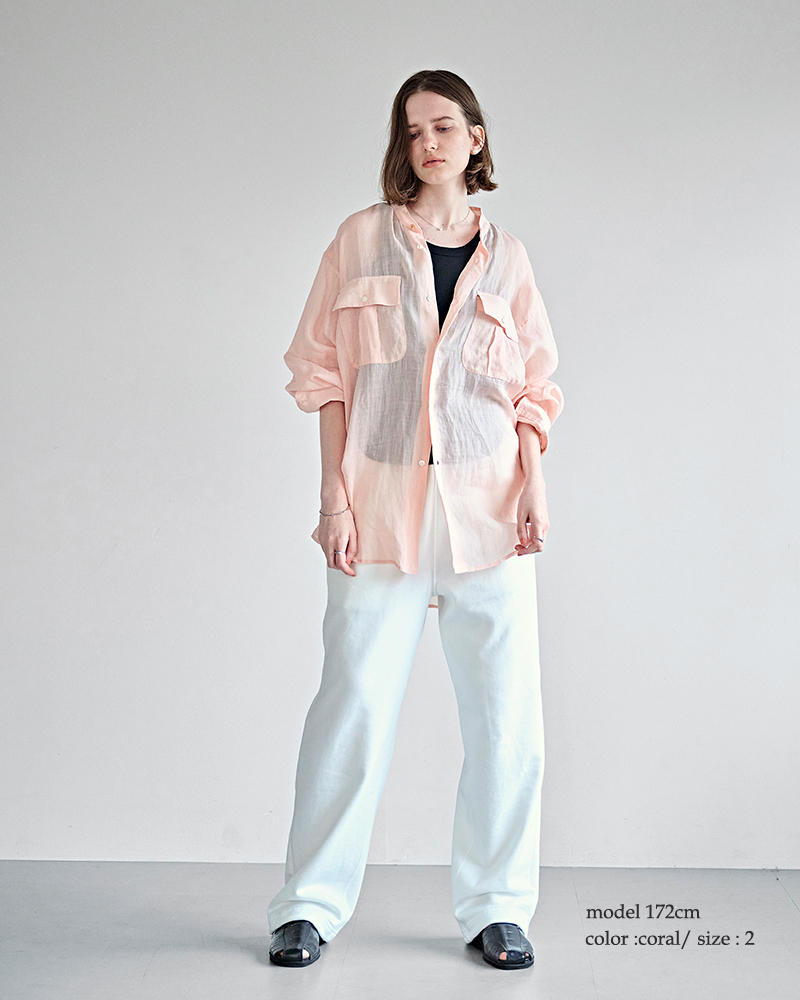 kha:ki(カーキ)シアーラミーポプリンミドルオーバーシャツ“R.A.F.MIDDLESHIRTS”mil26hbl3155