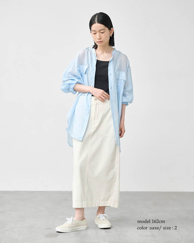 kha:ki(カーキ)シアーラミーポプリンミドルオーバーシャツ“R.A.F.MIDDLESHIRTS”mil26hbl3155