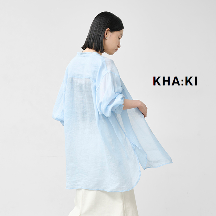 kha:ki(カーキ)シアーラミーポプリンミドルオーバーシャツ“R.A.F.MIDDLESHIRTS”mil26hbl3155