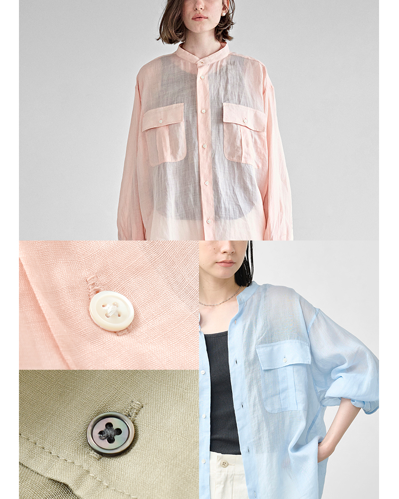 kha:ki(カーキ)シアーラミーポプリンミドルオーバーシャツ“R.A.F.MIDDLESHIRTS”mil26hbl3155