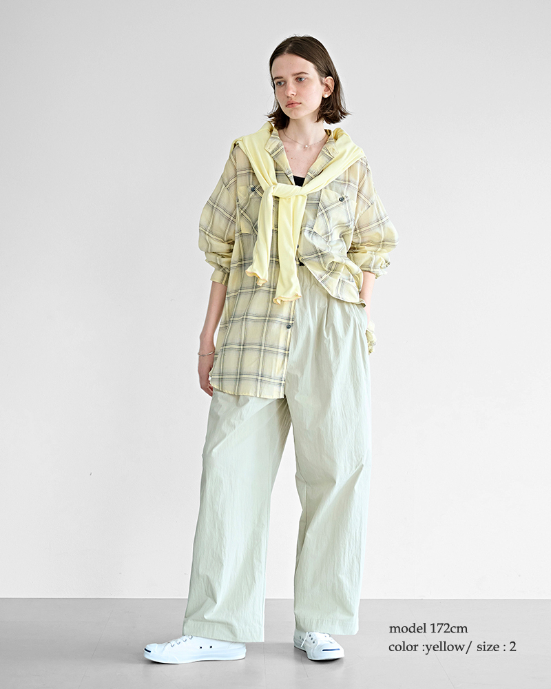 kha:ki(カーキ)シアーオンブレチェックオーバーシャツ“SHEERCHECKOVERSHIRTS”mil26hbl3157