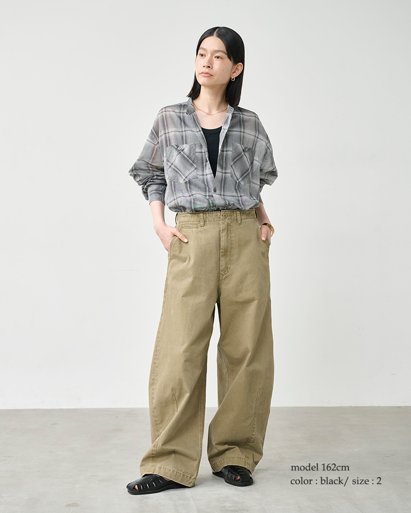 kha:ki(カーキ)シアーオンブレチェックオーバーシャツ“SHEERCHECKOVERSHIRTS”mil26hbl3157