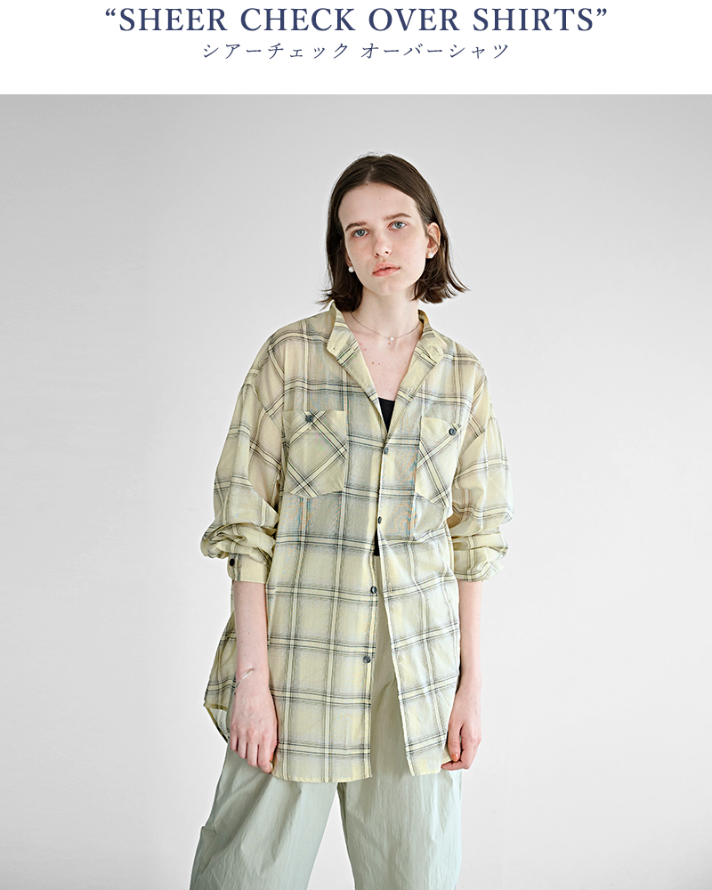 kha:ki(カーキ)シアーオンブレチェックオーバーシャツ“SHEERCHECKOVERSHIRTS”mil26hbl3157