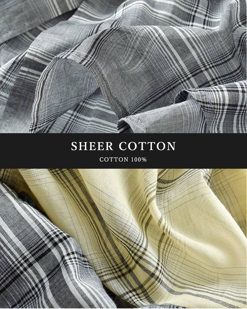 kha:ki(カーキ)シアーオンブレチェックオーバーシャツ“SHEERCHECKOVERSHIRTS”mil26hbl3157