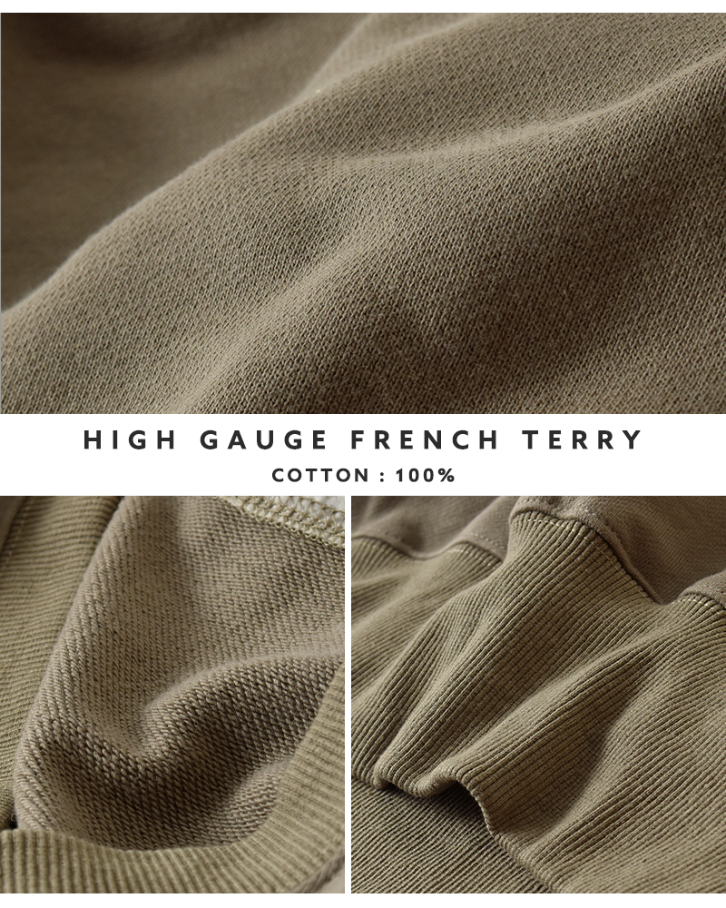 kha:ki(カーキ)ハイゲージフレンチテリーVネックスウェットシャツ“V/NSWEATSHIRTS”mil26hcs3475