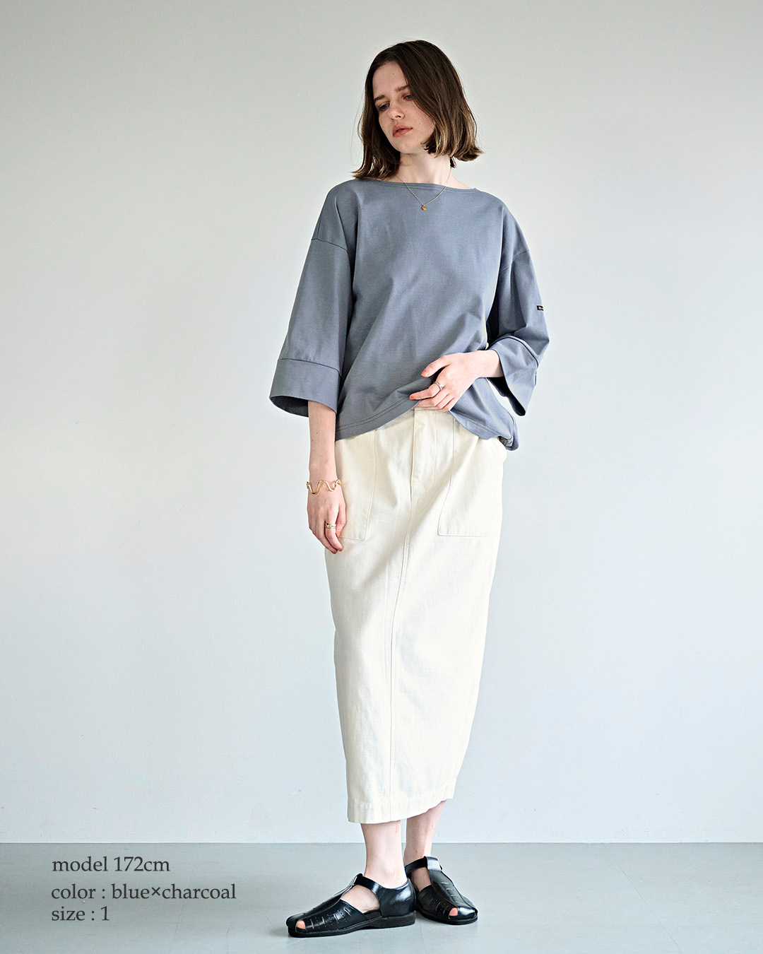 kha:kiコットン天竺 バックヘムライン バスクシャツ “BACK HEM LINE BASQUE SHIRTS” mil26hcs3477