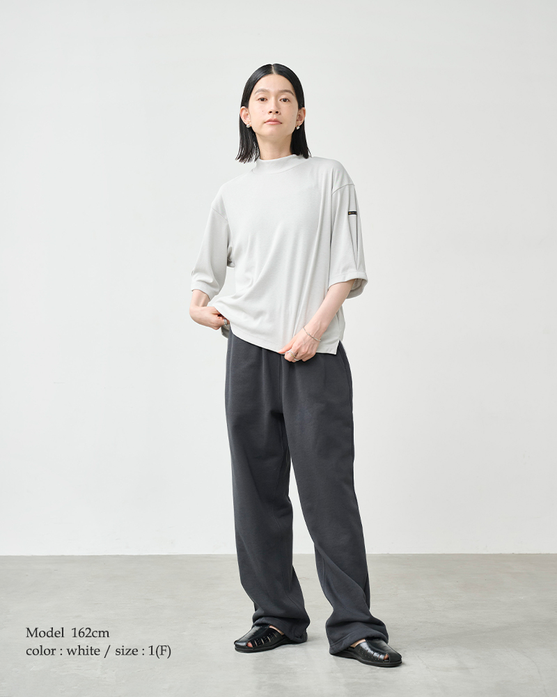 kha:ki(カーキ)吸水速乾UVカットソフトモックネックハーフスリーブカットソー“SOFTMOCKNECKTOP”mil26hcs3480