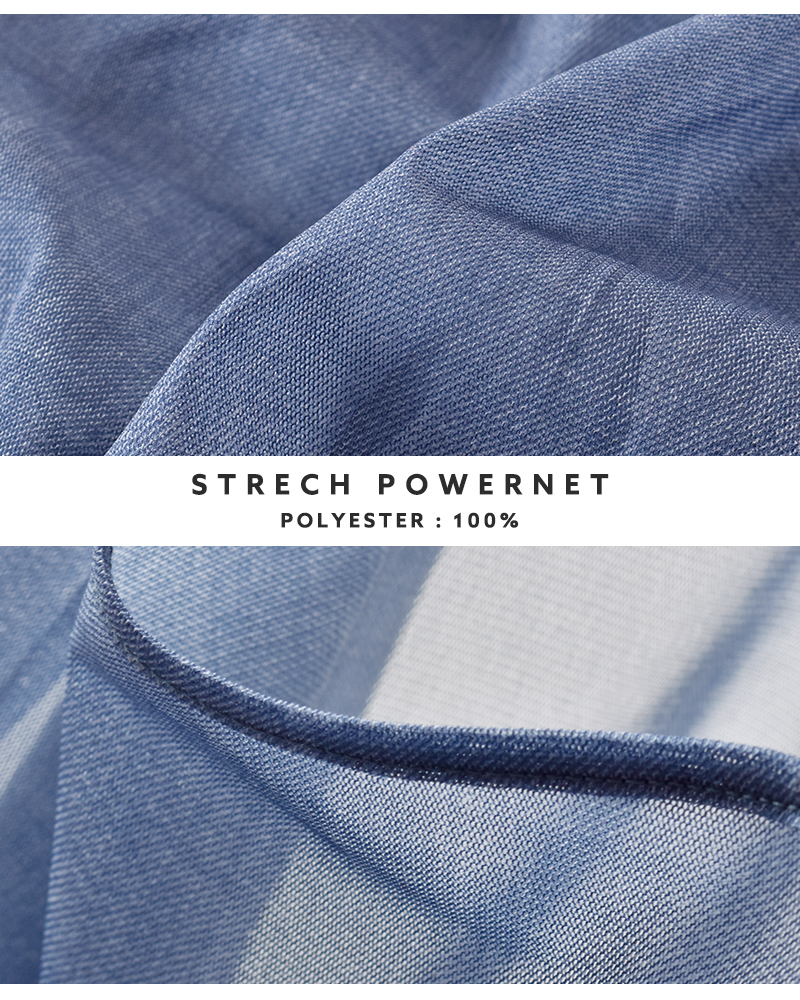 kha:ki(カーキ)ストレッチパワーネットカラーステッチシアープルオーバー“COLORSTITCHSHEERTOP”mil26hcs3484