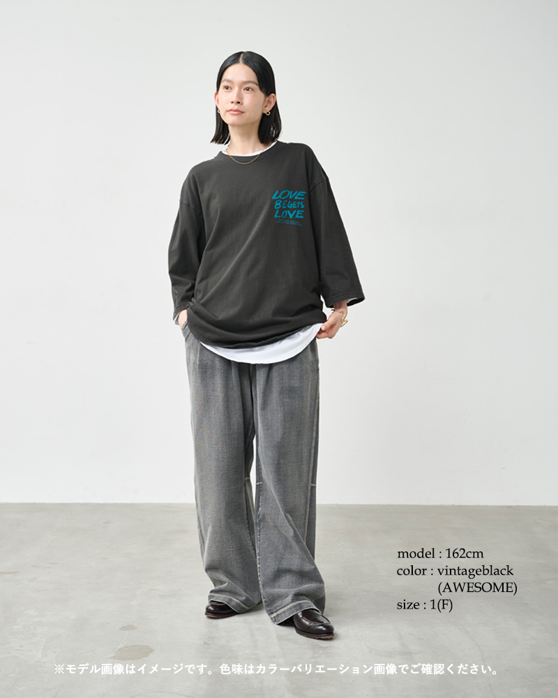 kha:ki(カーキ)コットンジャージー7分袖グラフィックプリントTシャツ“7thTEE”mil26hcs3487-8