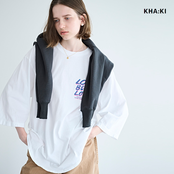 kha:ki(カーキ)コットンジャージー7分袖グラフィックプリントTシャツ“7thTEE”mil26hcs3487-8