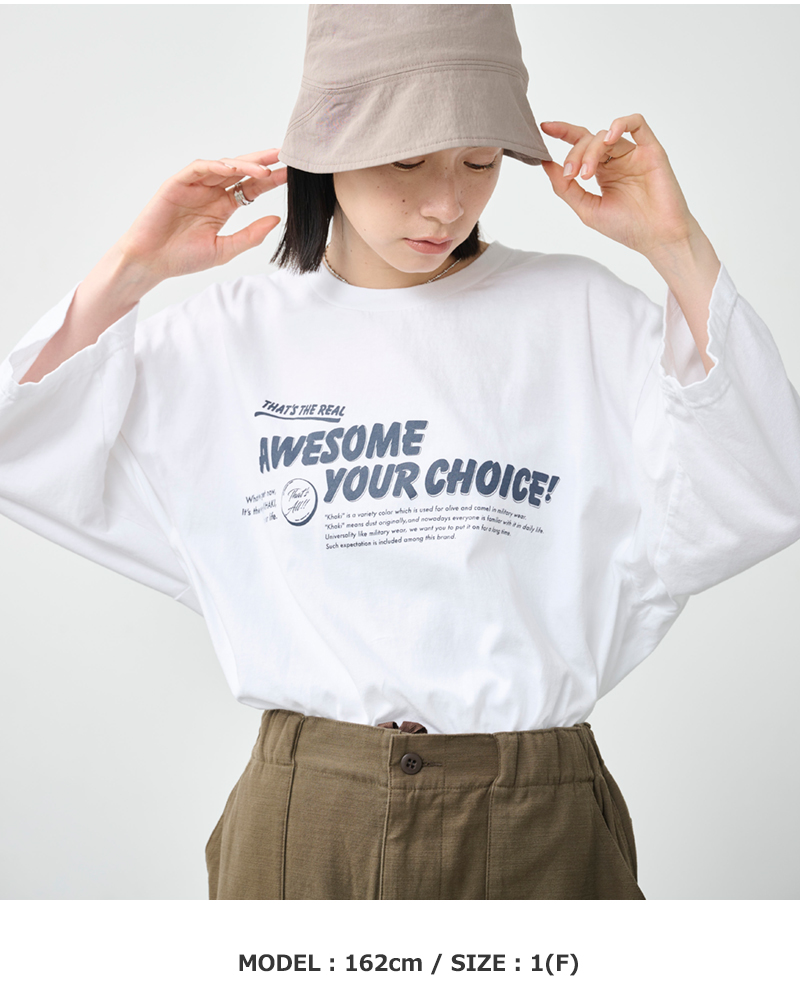 kha:ki(カーキ)コットンジャージー7分袖グラフィックプリントTシャツ“7thTEE”mil26hcs3487-8