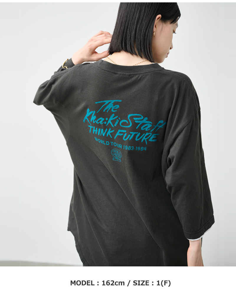 kha:ki(カーキ)コットンジャージー7分袖グラフィックプリントTシャツ“7thTEE”mil26hcs3487-8