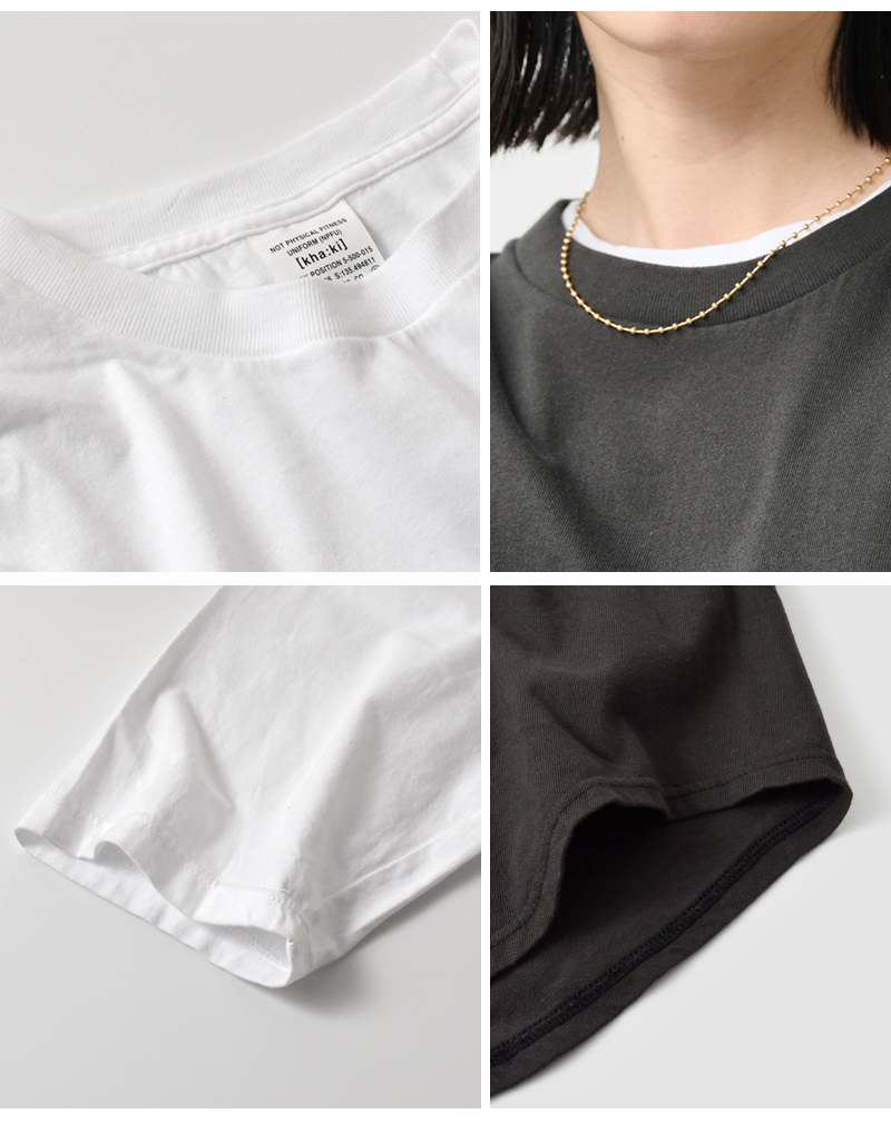 kha:ki(カーキ)コットンジャージー7分袖グラフィックプリントTシャツ“7thTEE”mil26hcs3487-8