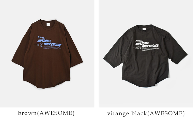 kha:ki(カーキ)コットンジャージー7分袖グラフィックプリントTシャツ“7thTEE”mil26hcs3487-8