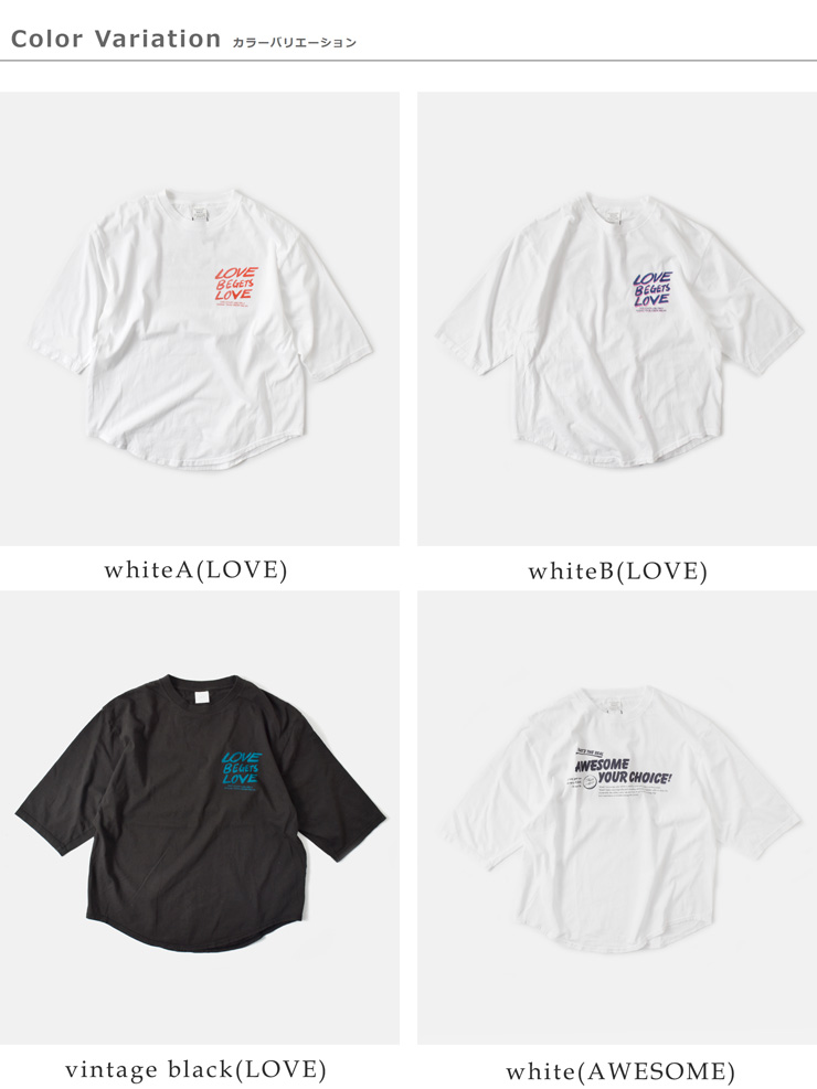 kha:ki(カーキ)コットンジャージー7分袖グラフィックプリントTシャツ“7thTEE”mil26hcs3487-8