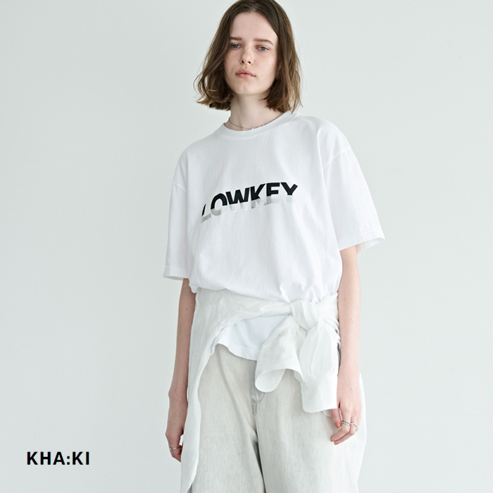 kha:ki(カーキ)コットンジャージーボックスシルエットTシャツ“BOXTEE”mil26hcs3489-90