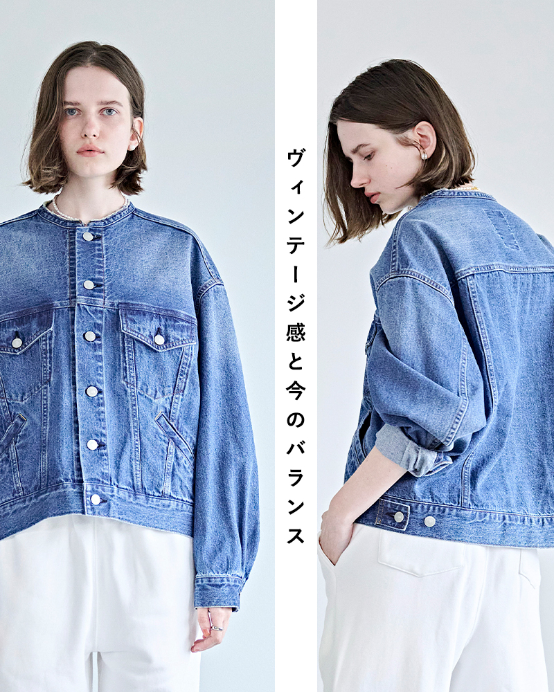 kha:ki(カーキ)カットオフカラーデニムジャケット“CUTOFFCOLLARDENIMJKT”mil26hjk3245