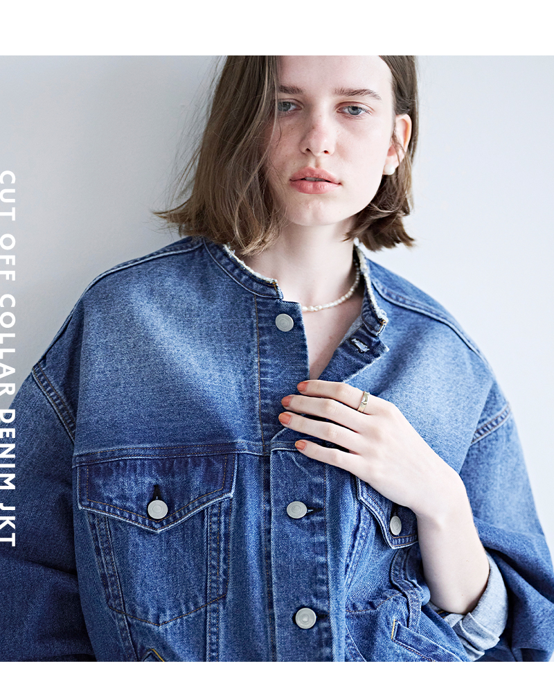 kha:ki(カーキ)カットオフカラーデニムジャケット“CUTOFFCOLLARDENIMJKT”mil26hjk3245