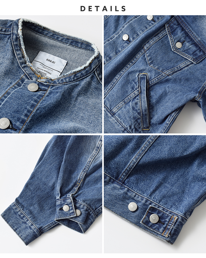 kha:ki(カーキ)カットオフカラーデニムジャケット“CUTOFFCOLLARDENIMJKT”mil26hjk3245