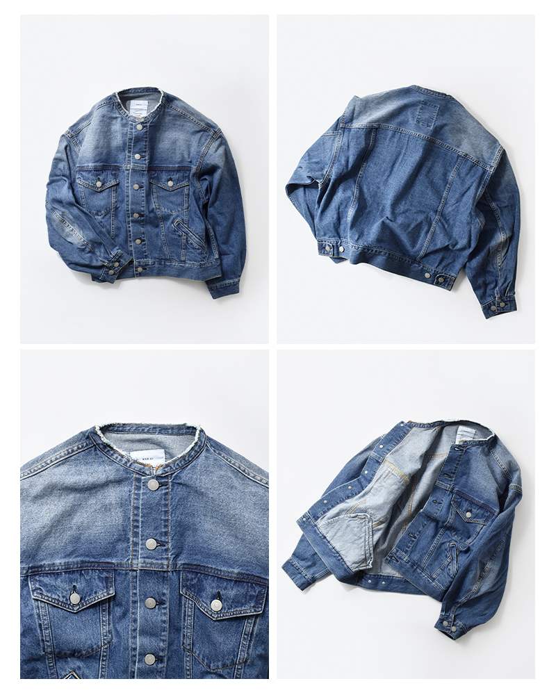 kha:ki(カーキ)カットオフカラーデニムジャケット“CUTOFFCOLLARDENIMJKT”mil26hjk3245