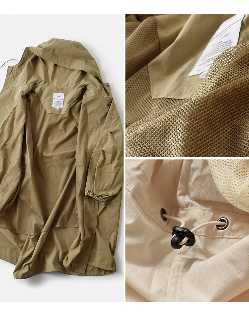 kha:ki(カーキ)ライトリップストップフーデッドコート“LIGHTRIPHOODEDCOAT”mil26hjk3246