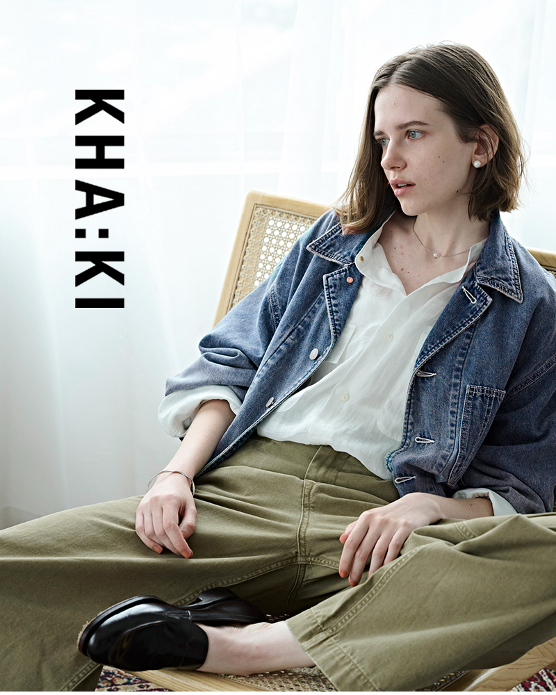 kha:ki(カーキ)8ozライトルーズデニムカバーオール“LOOSECOEVERALL”mil26hjk3248