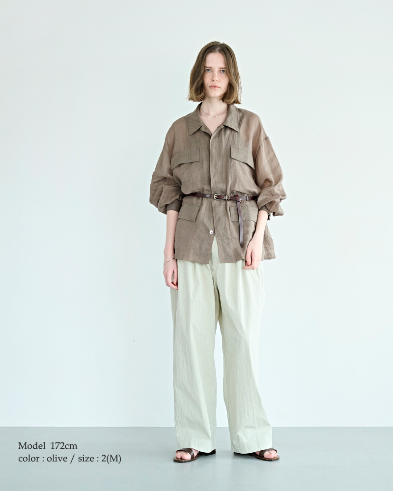 kha:ki(カーキ)シアーラミーポプリンミリタリーシャツジャケット“RAMIEB.D.U.SHIRTSJACKET”mil26hjk3249