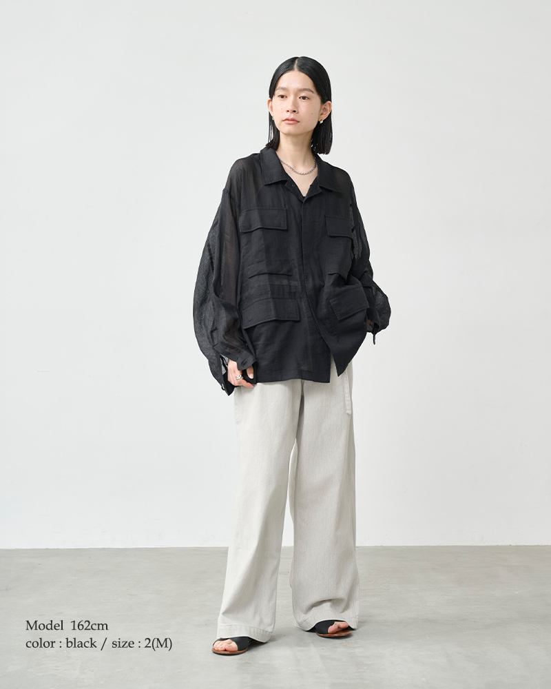 kha:ki(カーキ)シアーラミーポプリンミリタリーシャツジャケット“RAMIEB.D.U.SHIRTSJACKET”mil26hjk3249