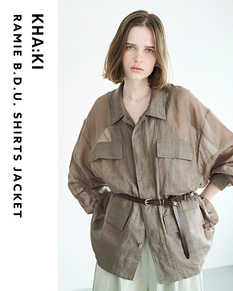 kha:ki(カーキ)シアーラミーポプリンミリタリーシャツジャケット“RAMIEB.D.U.SHIRTSJACKET”mil26hjk3249