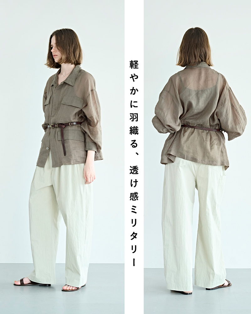 kha:ki(カーキ)シアーラミーポプリンミリタリーシャツジャケット“RAMIEB.D.U.SHIRTSJACKET”mil26hjk3249