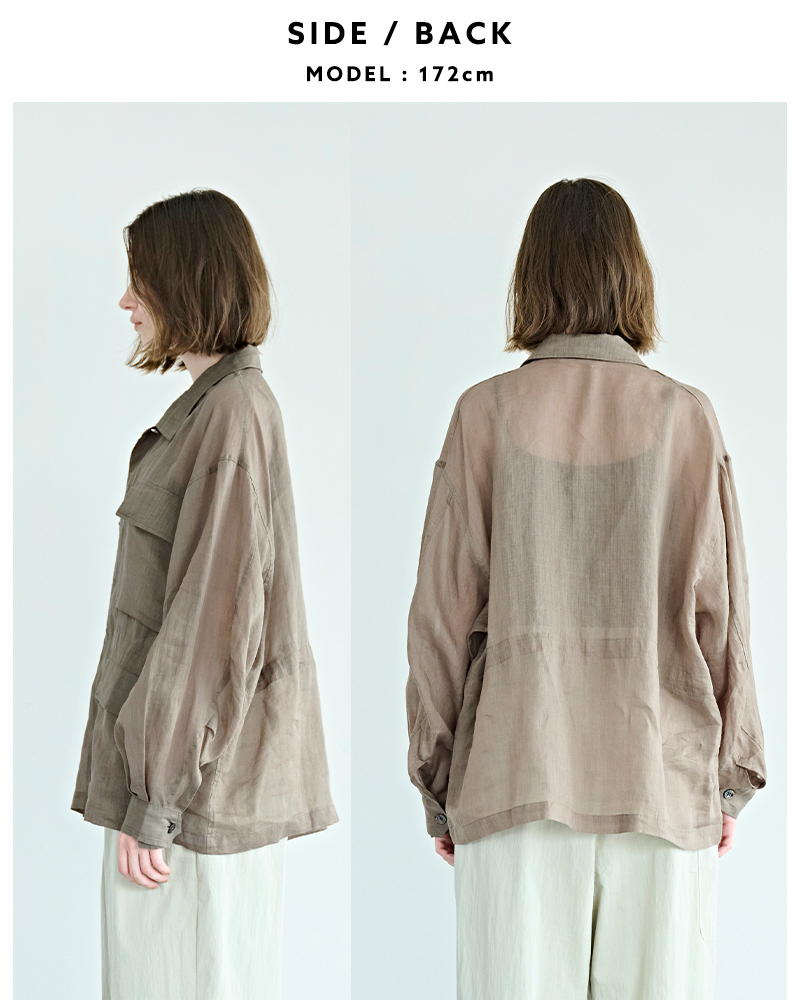 kha:ki(カーキ)シアーラミーポプリンミリタリーシャツジャケット“RAMIEB.D.U.SHIRTSJACKET”mil26hjk3249