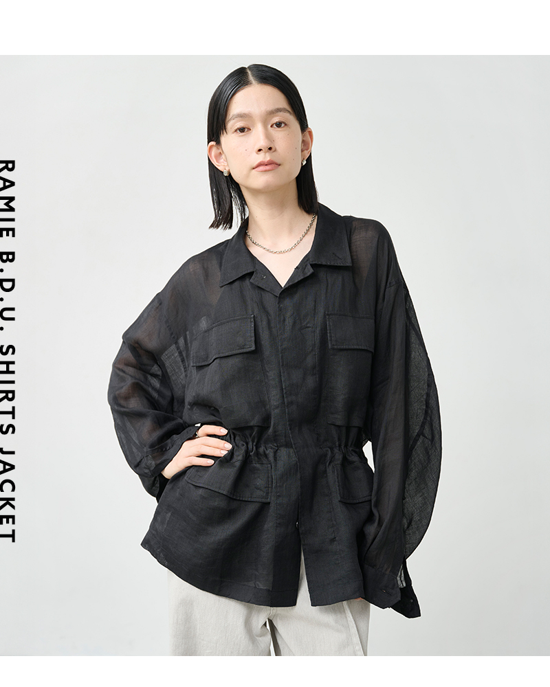 kha:ki(カーキ)シアーラミーポプリンミリタリーシャツジャケット“RAMIEB.D.U.SHIRTSJACKET”mil26hjk3249
