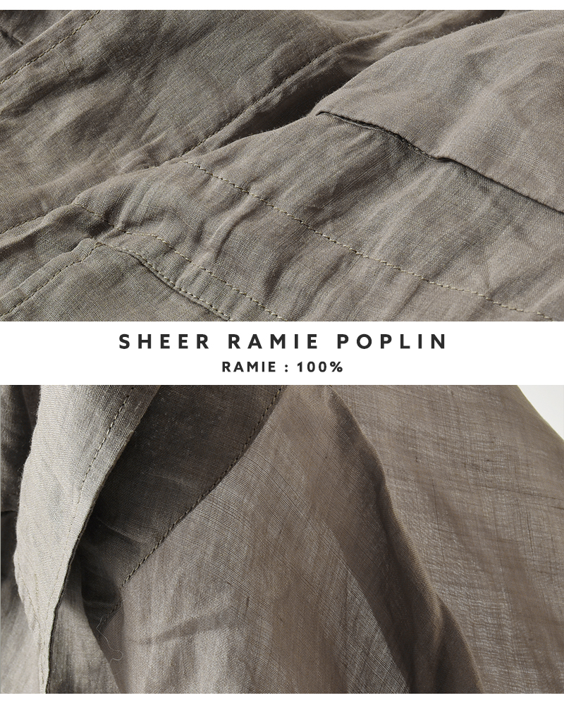 kha:ki(カーキ)シアーラミーポプリンミリタリーシャツジャケット“RAMIEB.D.U.SHIRTSJACKET”mil26hjk3249