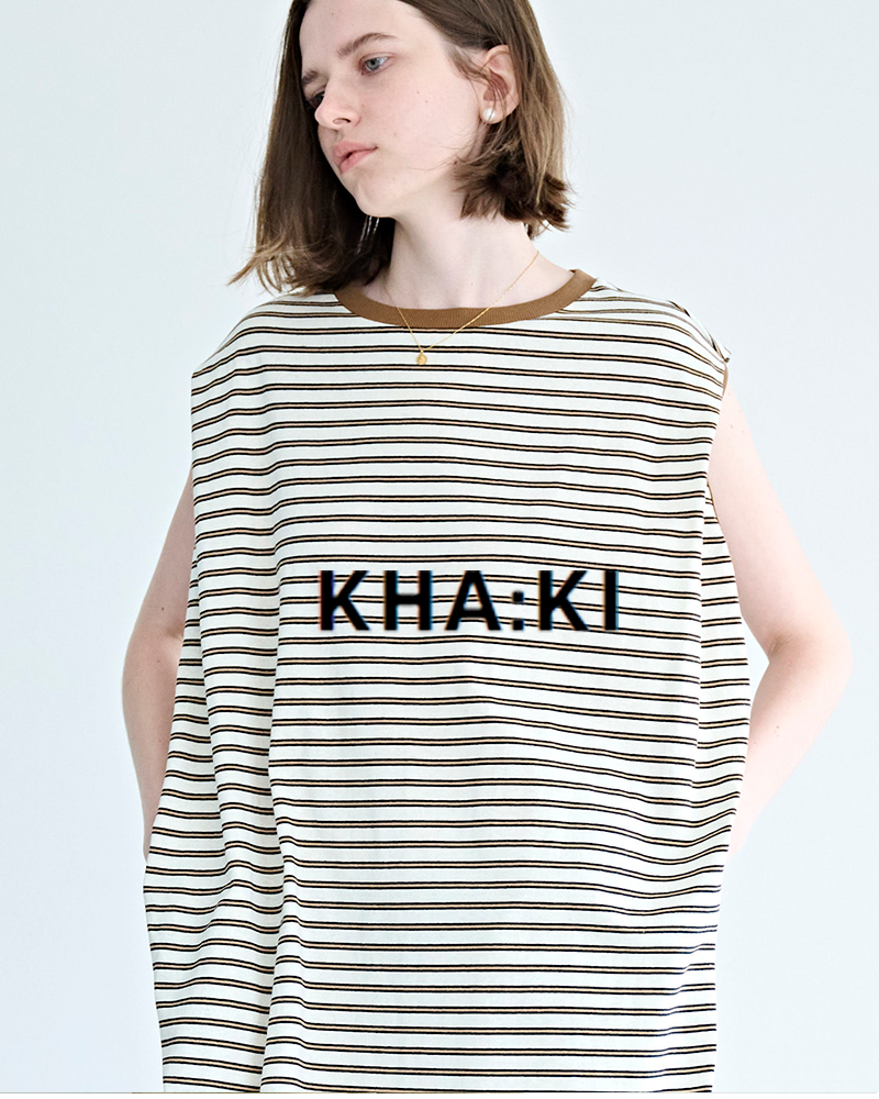 kha:ki(カーキ)コットンマルチボーダーカットソーワンピース“MULTISTRIPEDDRESS”mil26hop3104