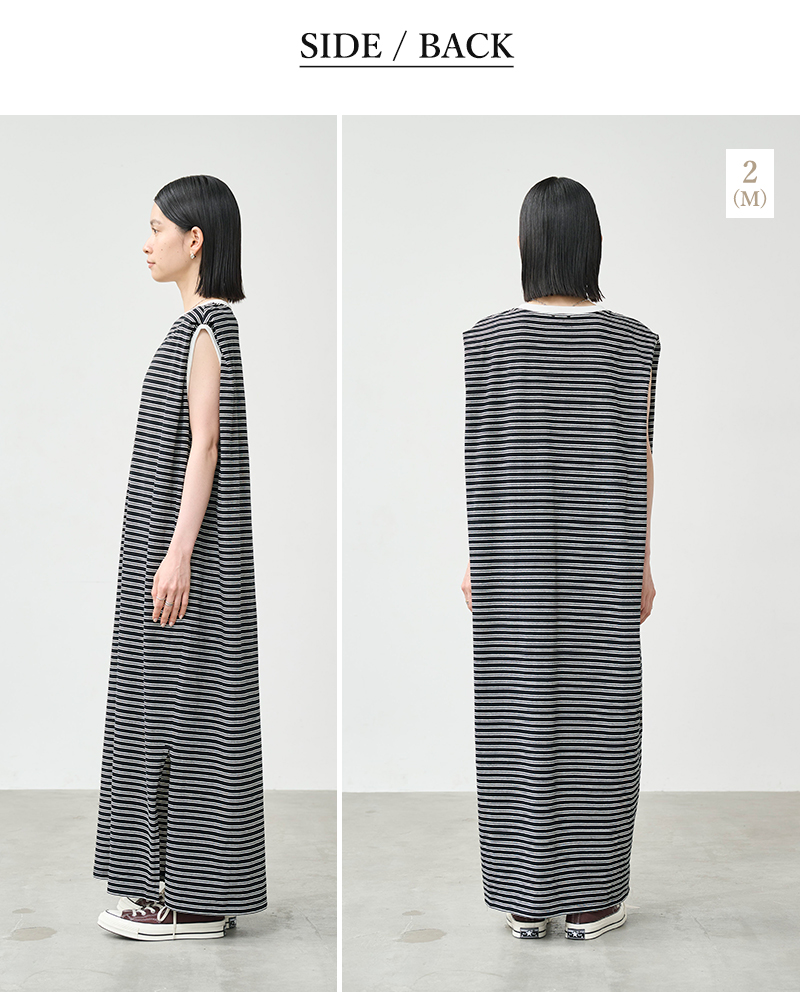 kha:ki(カーキ)コットンマルチボーダーカットソーワンピース“MULTISTRIPEDDRESS”mil26hop3104